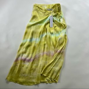 young fabulous & broke satin tie dye skirt